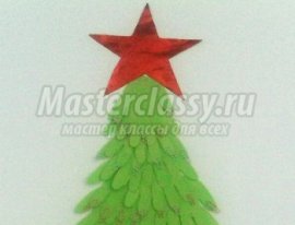 Елка из ладошек «Новогодняя красавица». Мастер-класс